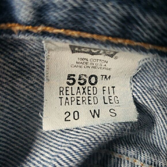 VTG Levi's 550 Jeans Relaxed Tapered 20 W S USA MADE High Rise 36 x 28 2000 Y2K - Picture 12 of 16